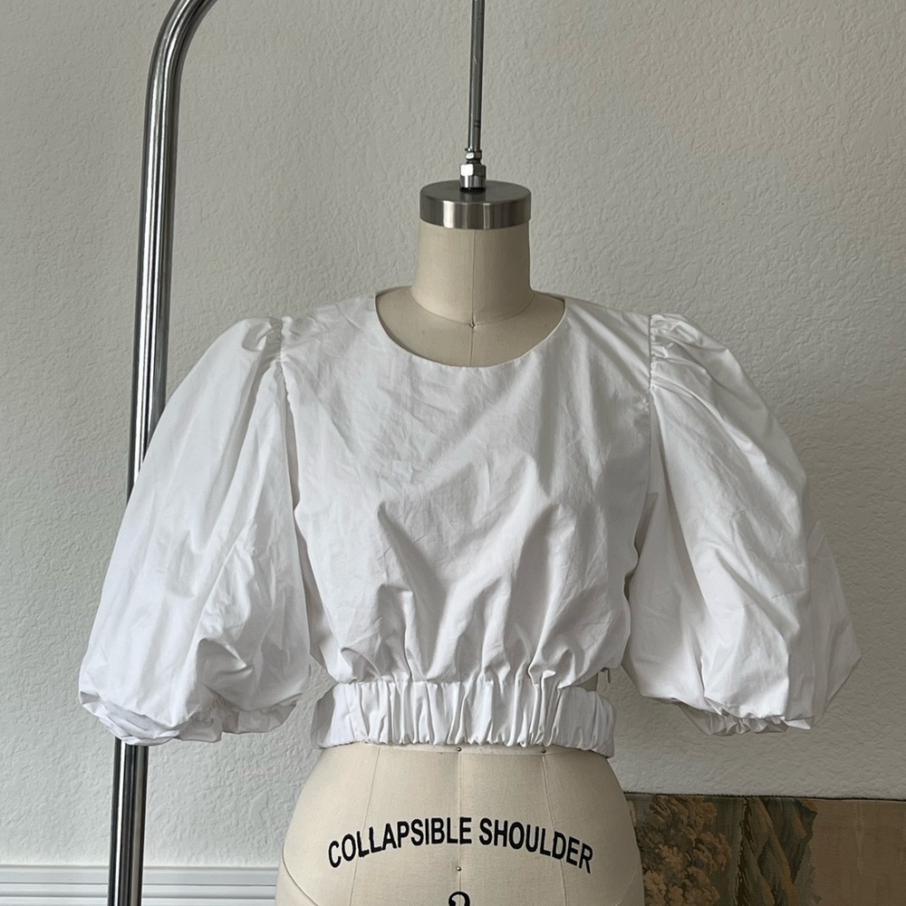 Zara White Puff Sleeve Blouse